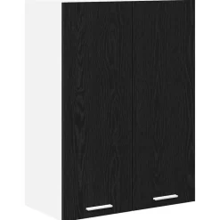 vidaXL Hangkast met opslag Zwart Eiken 60 x 31 x 80 cm Bewerkt hout