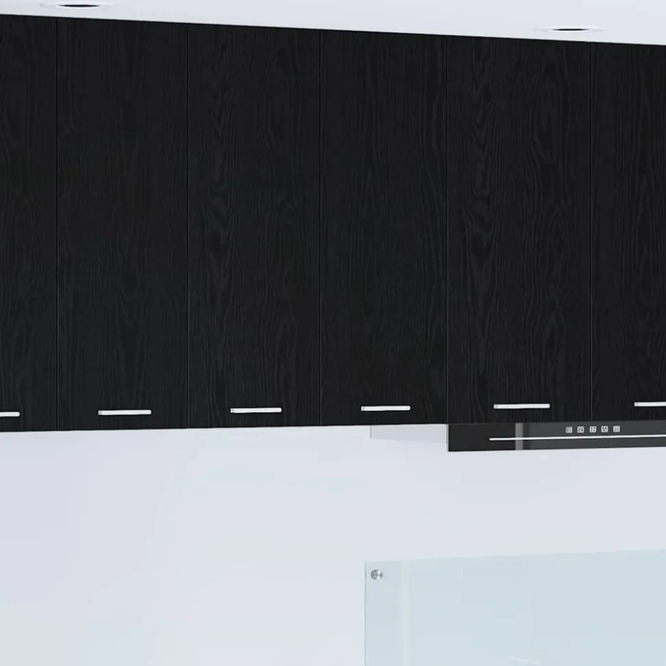 vidaXL Hangkast met opslag Zwart Eiken 60 x 31 x 80 cm Bewerkt hout
