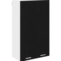 vidaXL Hangkast met opslag Zwart Eiken 60 x 31 x 100 cm Bewerkt hout