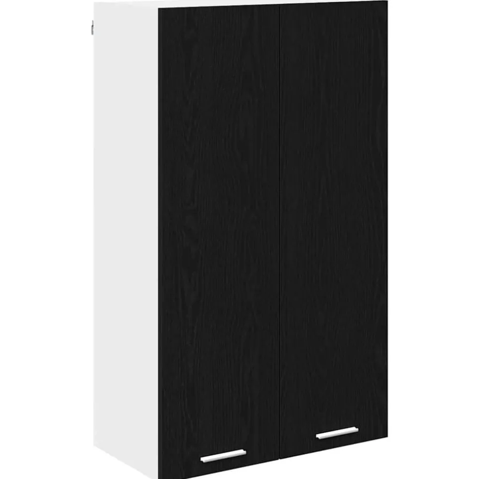 vidaXL Hangkast met opslag Zwart Eiken 60 x 31 x 100 cm Bewerkt hout