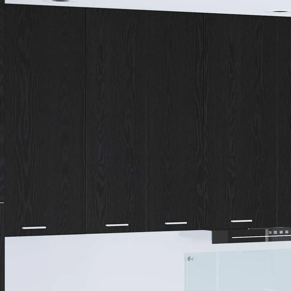 vidaXL Hangkast met opslag Zwart Eiken 60 x 31 x 100 cm Bewerkt hout