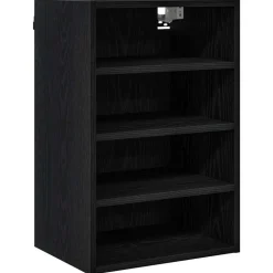 vidaXL Hangkast met plank Zwart eiken 40 x 29,5 x 60 cm Bewerkt hout
