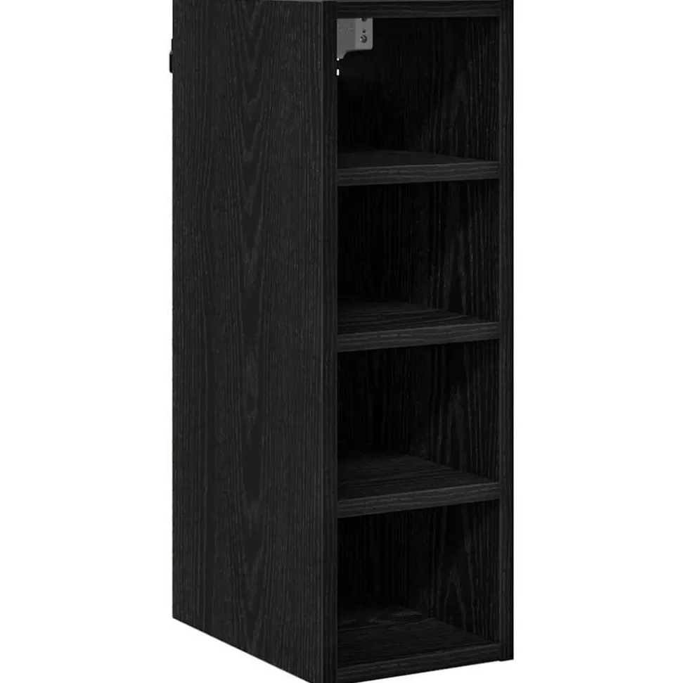 vidaXL Hangkast met plank Zwart eiken 20 x 29,5 x 60 cm Bewerkt hout
