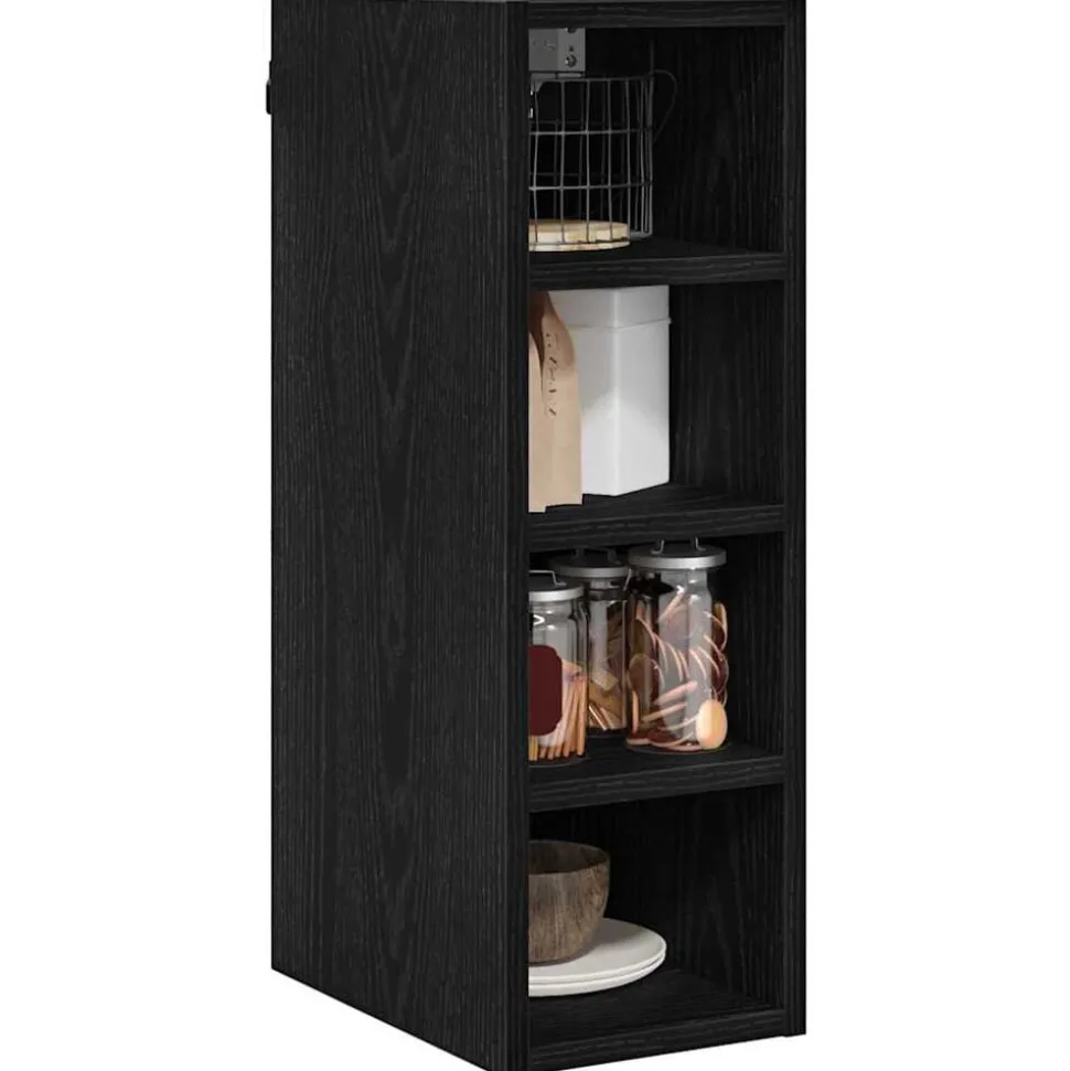 vidaXL Hangkast met plank Zwart eiken 20 x 29,5 x 60 cm Bewerkt hout