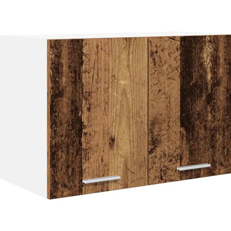 vidaXL Hangkast Oude Hout en Wit 60 x 31 x 40 cm Bewerkt hout
