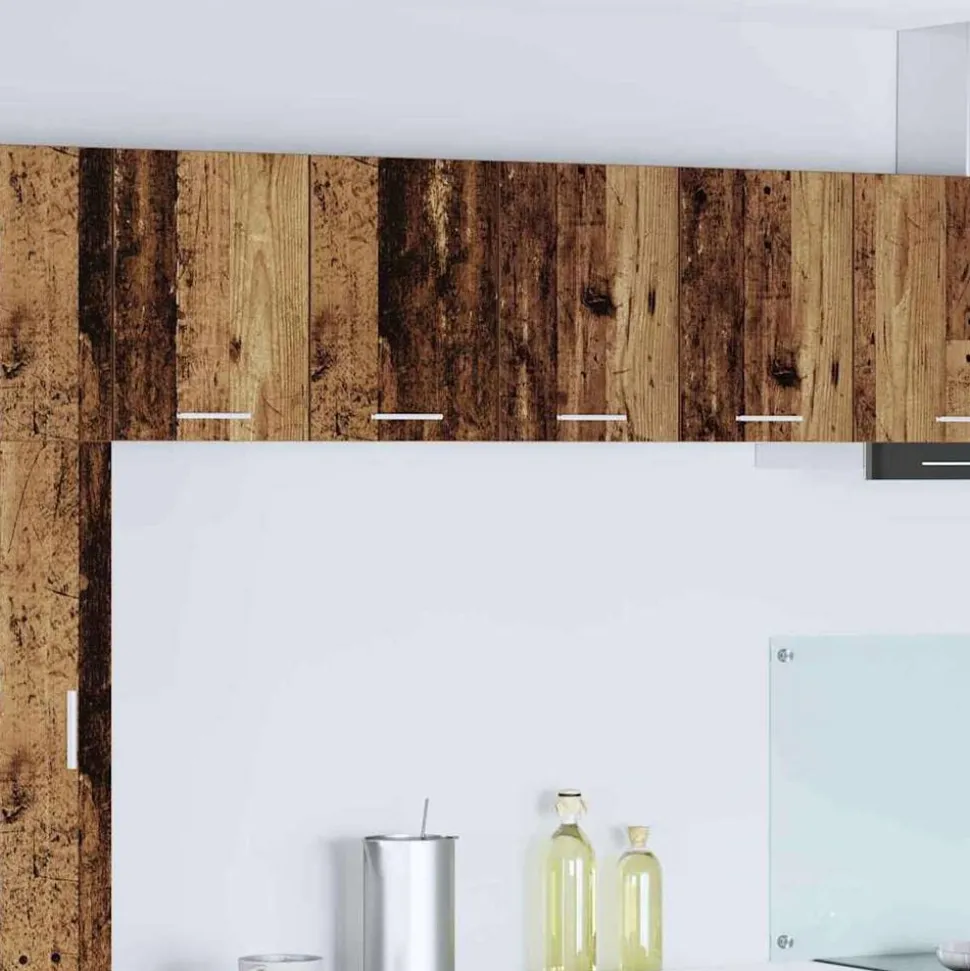 vidaXL Hangkast Oude Hout en Wit 60 x 31 x 40 cm Bewerkt hout