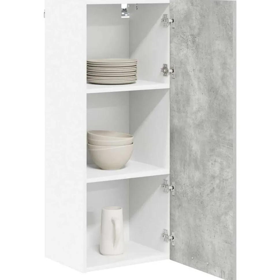 vidaXL Hangkast Riga Beton Grijs 40 x 31 x 100 cm Bewerkt hout