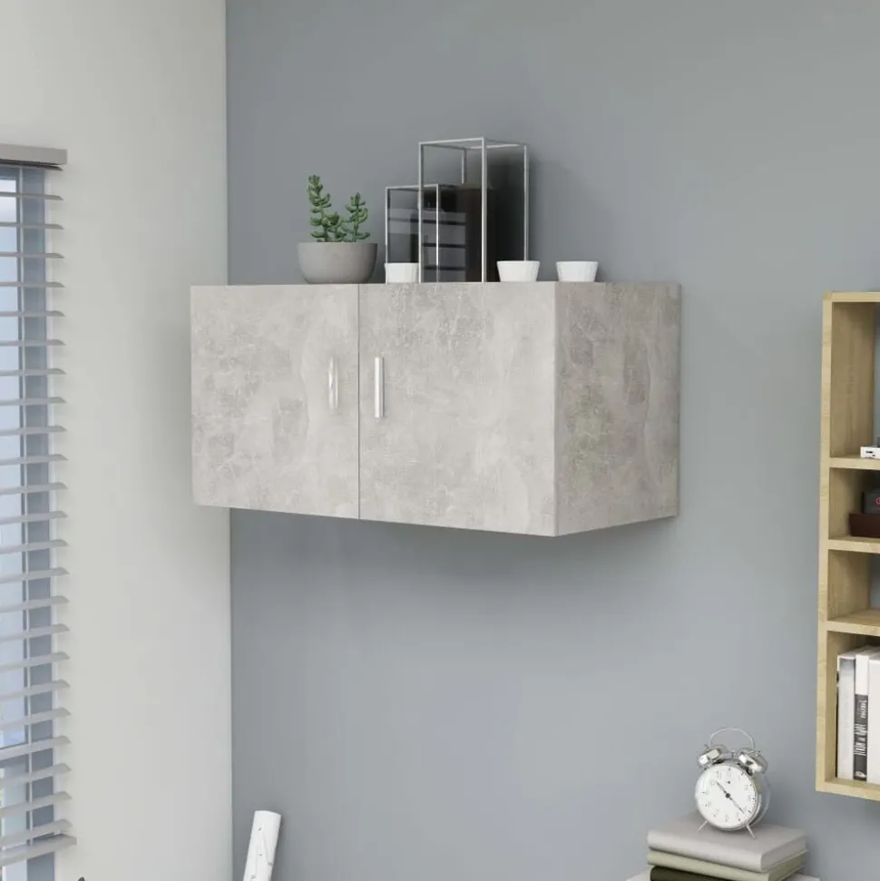 vidaXL Hangkast 80x39x40 cm bewerkt hout betongrijs