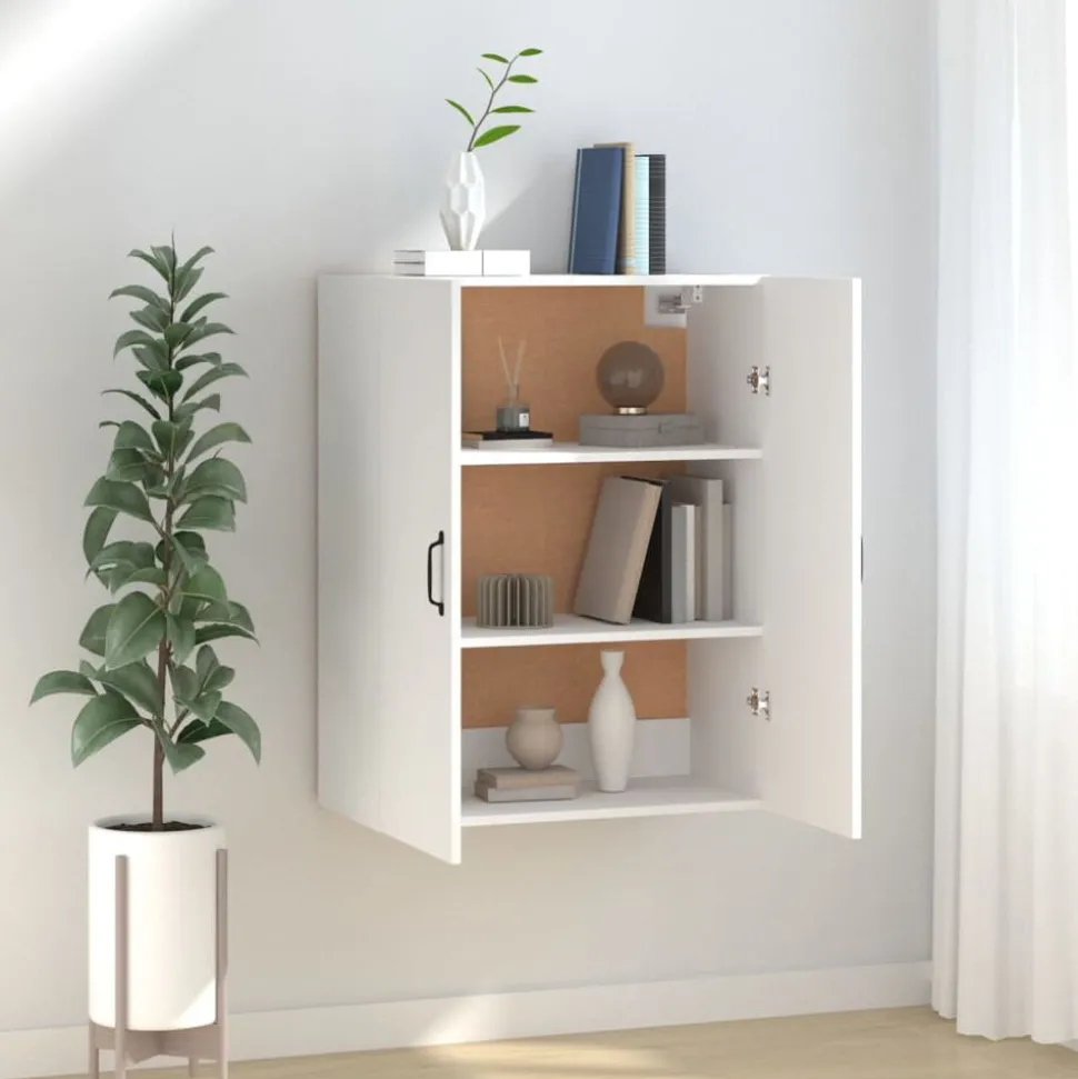 vidaXL Hangkast 69,5x34x90 cm bewerkt hout wit