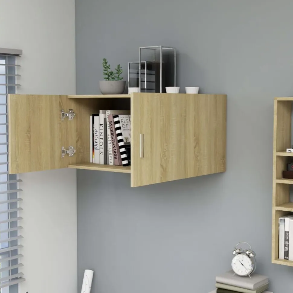 vidaXL Hangkast 80x39x40 cm bewerkt hout sonoma eikenkleurig