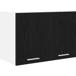vidaXL Hangkast Zwarte Eik en Wit 60 x 31 x 40 cm Bewerkt hout