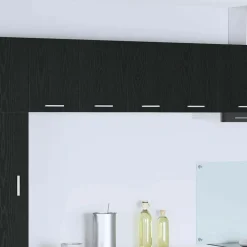 vidaXL Hangkast Zwarte Eik en Wit 60 x 31 x 40 cm Bewerkt hout