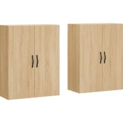 vidaXL Hangkasten 2 st bewerkt hout sonoma eikenkleurig
