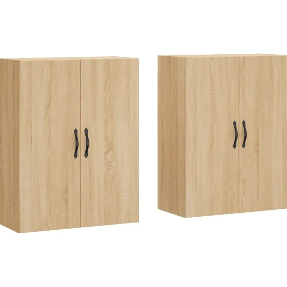 vidaXL Hangkasten 2 st bewerkt hout sonoma eikenkleurig