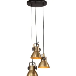 vidaXL Hanglamp 25 W E27 30x30x100 cm antiek messingkleurig