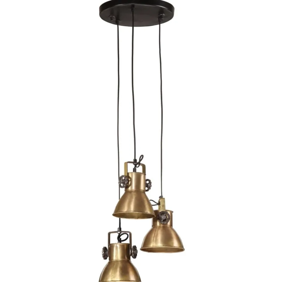 vidaXL Hanglamp 25 W E27 30x30x100 cm antiek messingkleurig