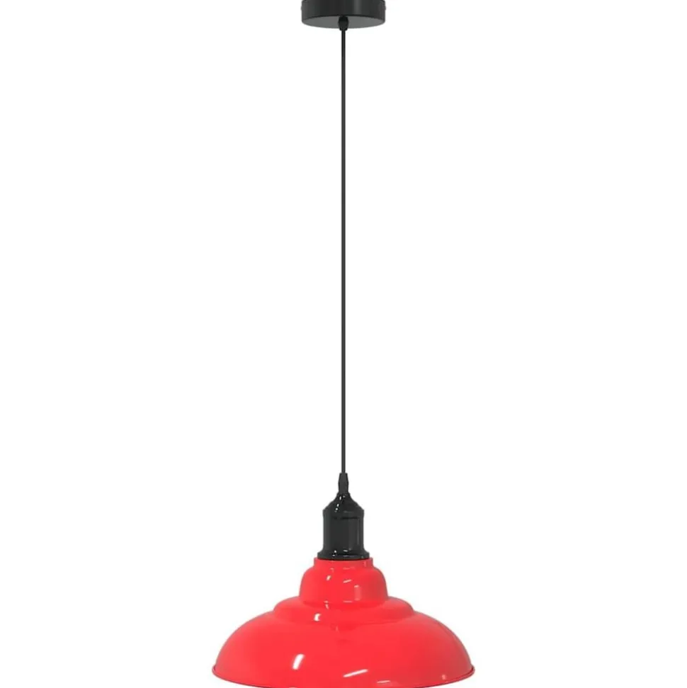 vidaXL Hanglamp in hoogte verstelbaar E27 Ø31 cm metaal glanzend rood