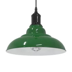 vidaXL Hanglamp in hoogte verstelbaar E27 Ø31 cm metaal glanzend groen