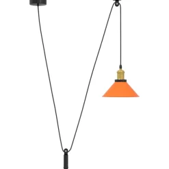 vidaXL Hanglamp in hoogte verstelbaar E27 Ø22cm metaal glanzend oranje