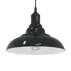 vidaXL Hanglamp in hoogte verstelbaar E27 Ø31 cm metaal glanzend zwart