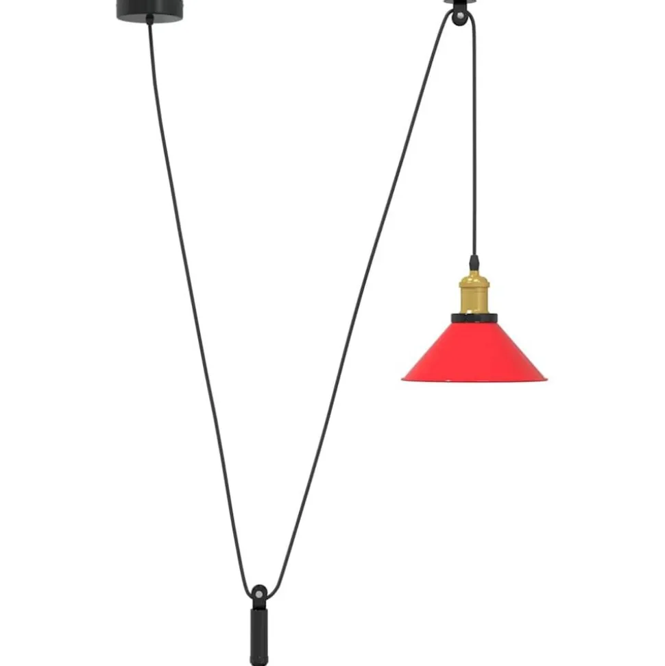 vidaXL Hanglamp in hoogte verstelbaar E27 Ø22 cm metaal glanzend rood