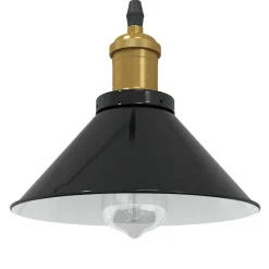 vidaXL Hanglamp in hoogte verstelbaar E27 Ø22 cm metaal glanzend zwart