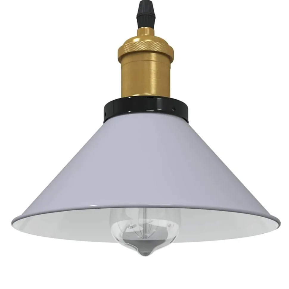 vidaXL Hanglamp in hoogte verstelbaar E27 Ø22 cm metaal glanzend grijs