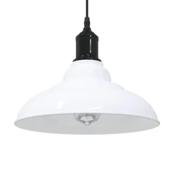 vidaXL Hanglamp in hoogte verstelbaar E27 Ø31 cm metaal glanzend wit