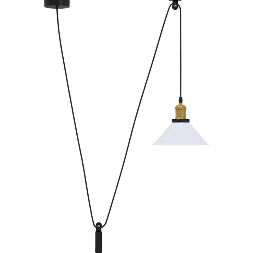 vidaXL Hanglamp in hoogte verstelbaar E27 Ø22 cm metaal glanzend wit