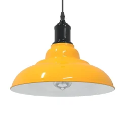 vidaXL Hanglamp in hoogte verstelbaar E27 Ø31 cm metaal glanzend geel