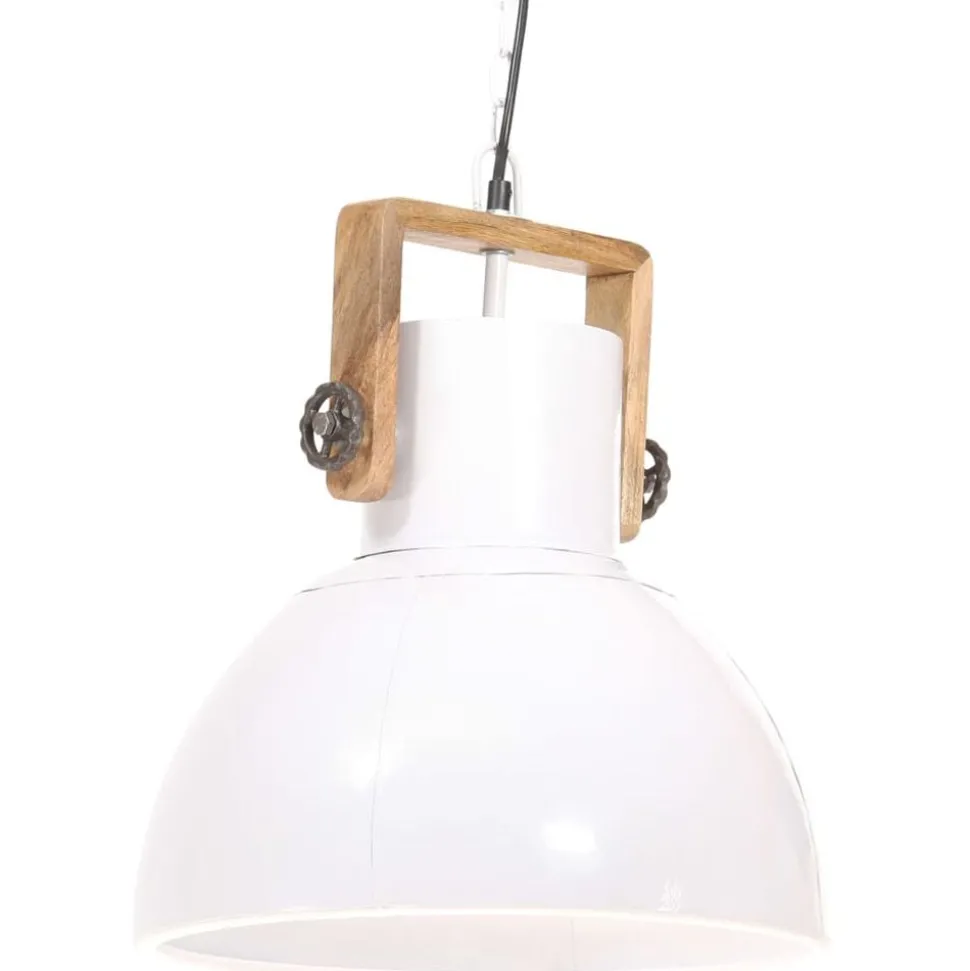 vidaXL Hanglamp industrieel rond 25 W E27 40 cm wit