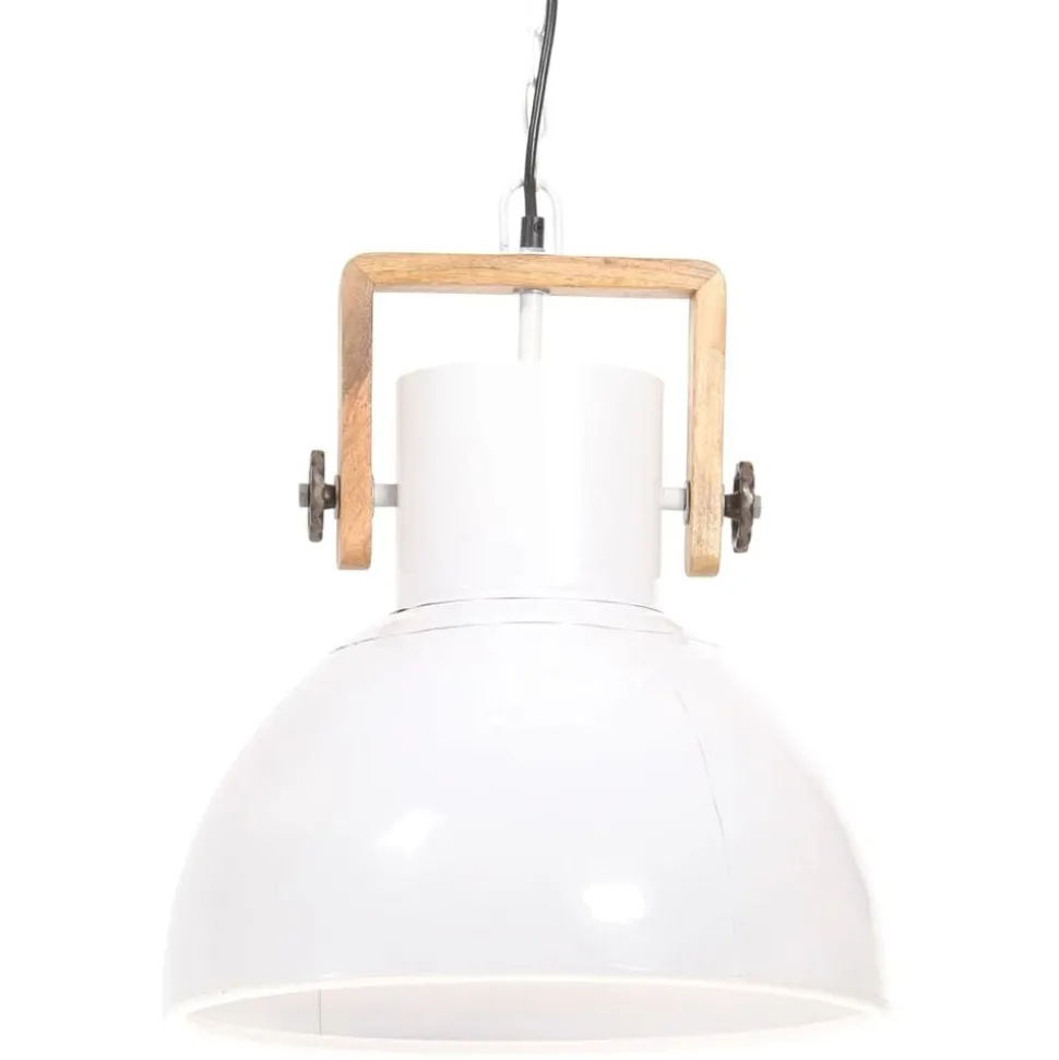vidaXL Hanglamp industrieel rond 25 W E27 40 cm wit