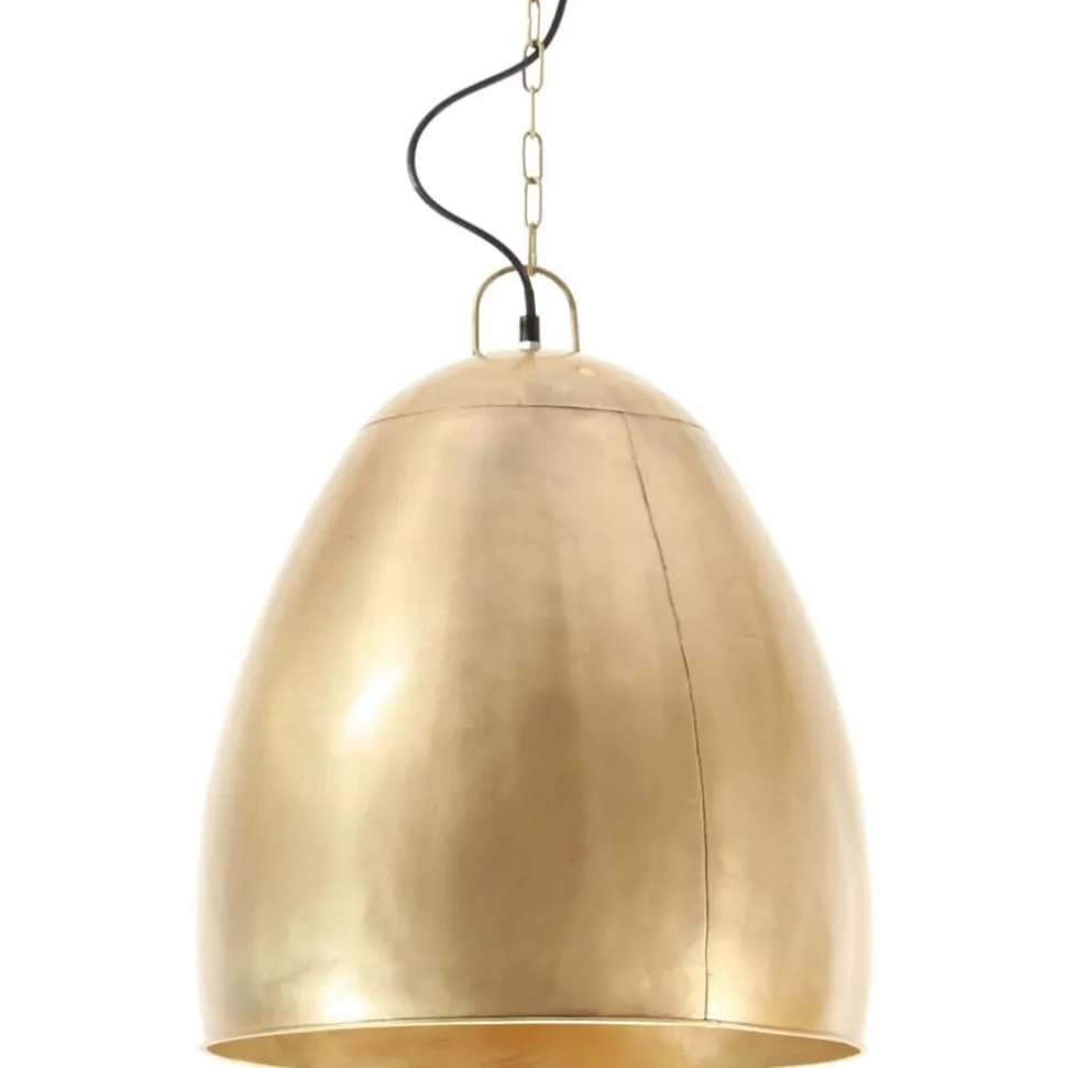 vidaXL Hanglamp industrieel rond 25 W E27 42 cm messingkleurig