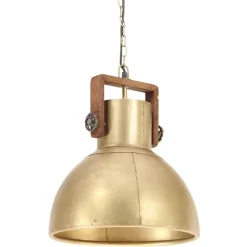vidaXL Hanglamp industrieel rond 25 W E27 40 cm messingkleurig