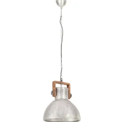 vidaXL Hanglamp industrieel rond 25 W E27 40 cm zilverkleurig