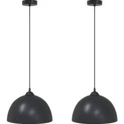 vidaXL Hanglampen 2 st In hoogte verstelbaar E27 30 cm metaal zwart