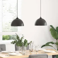 vidaXL Hanglampen 2 st In hoogte verstelbaar E27 30 cm metaal zwart