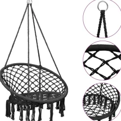 vidaXL Hangstoel 80 cm antracietkleurig