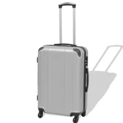 VidaXL Harde rolkoffer set zilver 4-dlg