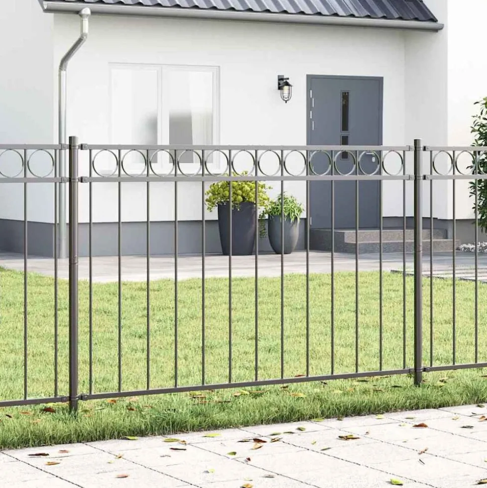 vidaXL Hecelement Assen Grijs 170 x 130 cm Staal