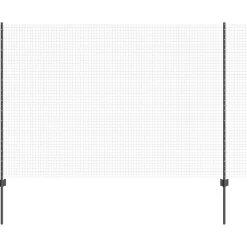 vidaXL Hek met Paal Grijs 1,6 x 25 m Staal en PVC