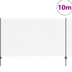 vidaXL Hek met Paal Grijs 1,4 x 10 m Staal en PVC