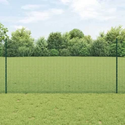 vidaXL Hek met Paal Groen 1,2 x 25 m Staal en PVC