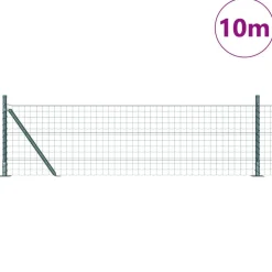 vidaXL Hek met Paal Groen 0,4 x 10 m Staal en PVC