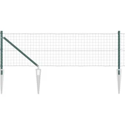 vidaXL Hek met Paal Groen 0,4 x 10 m Staal en PVC