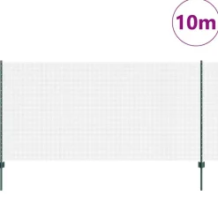 vidaXL Hek met Paal Groen 1,2 x 10 m Staal en PVC