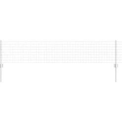 vidaXL Hek met Paal Zilver 0,4 x 10 m Staal