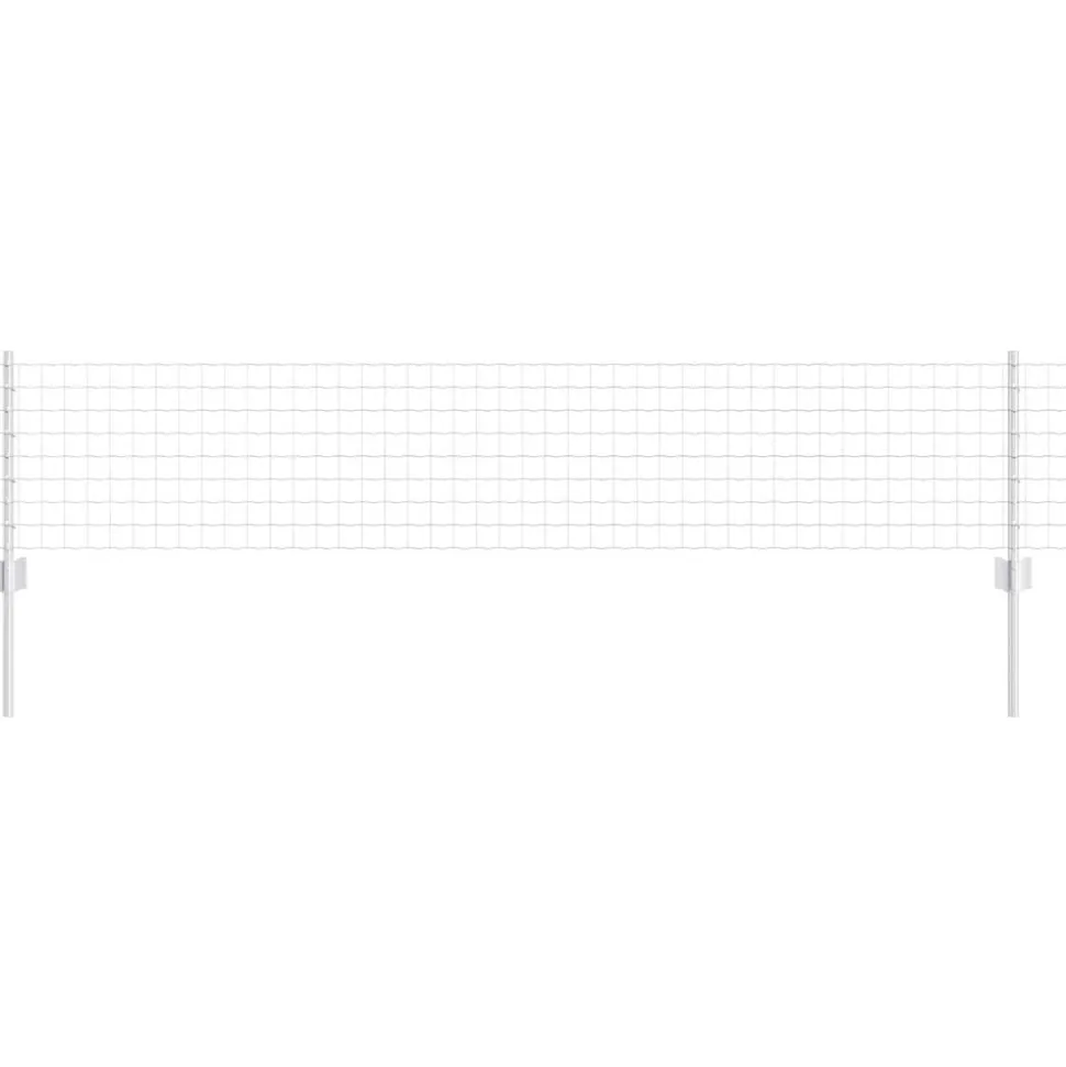 vidaXL Hek met Paal Zilver 0,4 x 10 m Staal