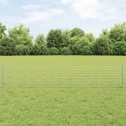 vidaXL Hek met Paal Zilver 0,4 x 10 m Staal