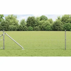 vidaXL Hek met Paal Zilver 0,4 x 10 m Staal